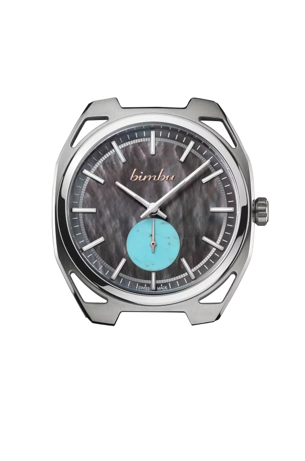 Nacre Tahiti/turquoise/indexes et aiguillles rhodiés/aiguille petites secondes or 5N EN